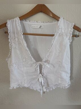 Altar'd State White Embroidered Vest